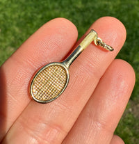 Tennis Ball and Racket 18K Gold Charm