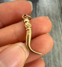 Vintage 14K Gold Horn Charm