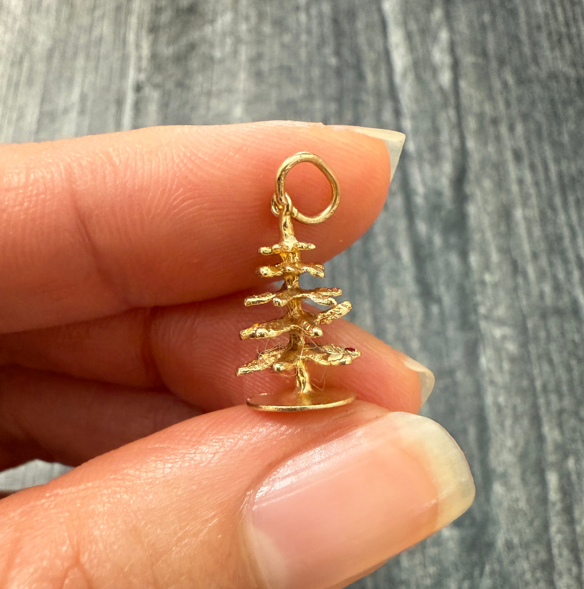 Vintage 14K Gold Christmas Tree Charm