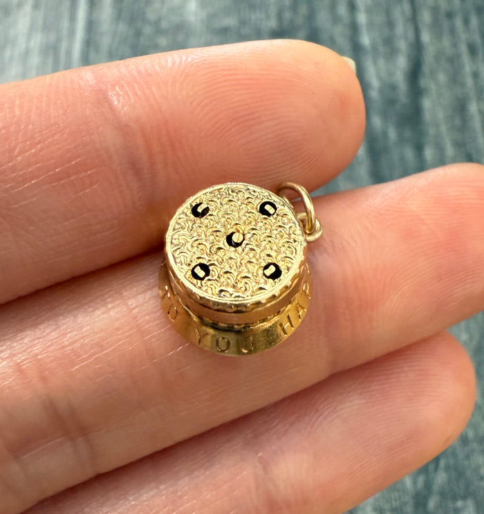 Vintage 14K Gold "Happy Birthday" Cake Charm (S)