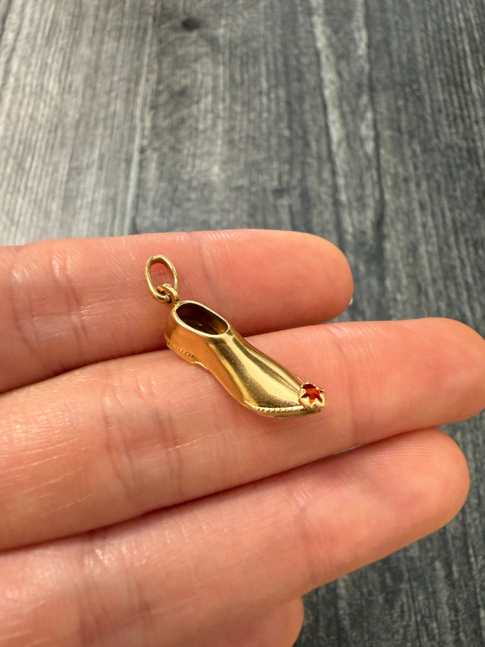 Vintage 18K Gold Slipper or Shoe Charm (S)