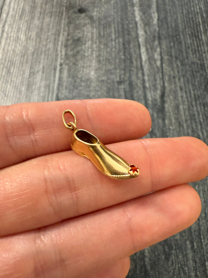 Vintage 18K Gold Slipper or Shoe Charm (S)