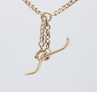 Art Deco 14K Gold Flat Curb Link Watch Chain, Circa 1914