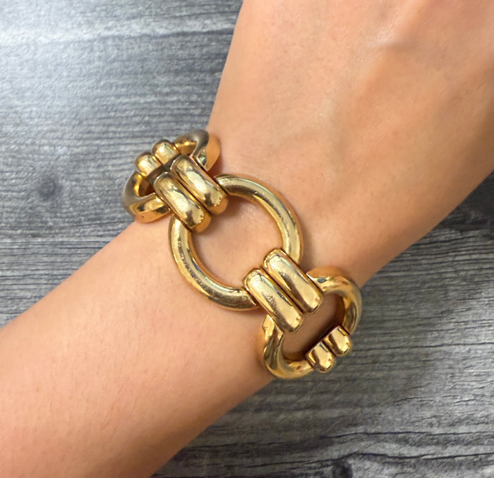Wide Circular 14K Statement Bracelet (s)