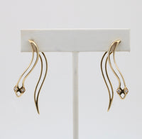 Dimensional Front to Back Diamond Snake Earrings