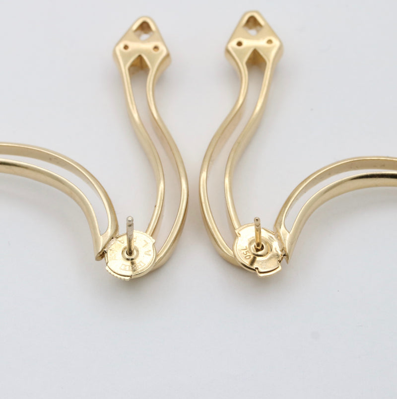 Dimensional Front to Back Diamond Snake Earrings