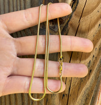 Vintage 14K Gold Tubular Snake Chain, 16” Long