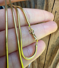 Vintage 14K Gold Tubular Snake Chain, 16” Long