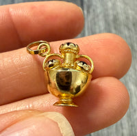 Vintage Garnet and 14K Gold Urn Vase Charm