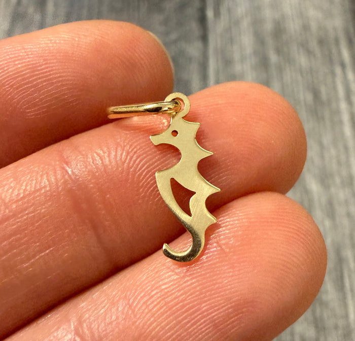 Mini 14K Gold Seahorse Charm