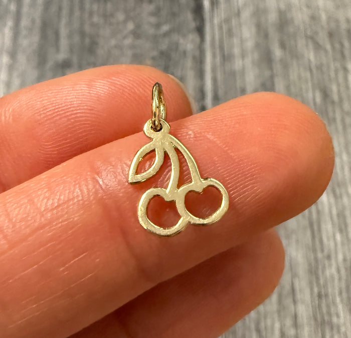 Mini 14K Gold Cherry Charm