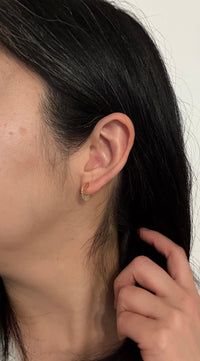 Flat 14K Gold Curved Track Huggie Earrings