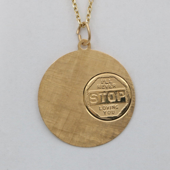 Vintage “I’ll Never Stop Loving You” 14K Gold Charm