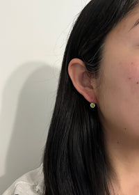 Peridot and 14K White Gold Leverback Earrings