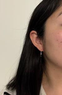 Diamond and 14K Gold Hook Dangle Earrings