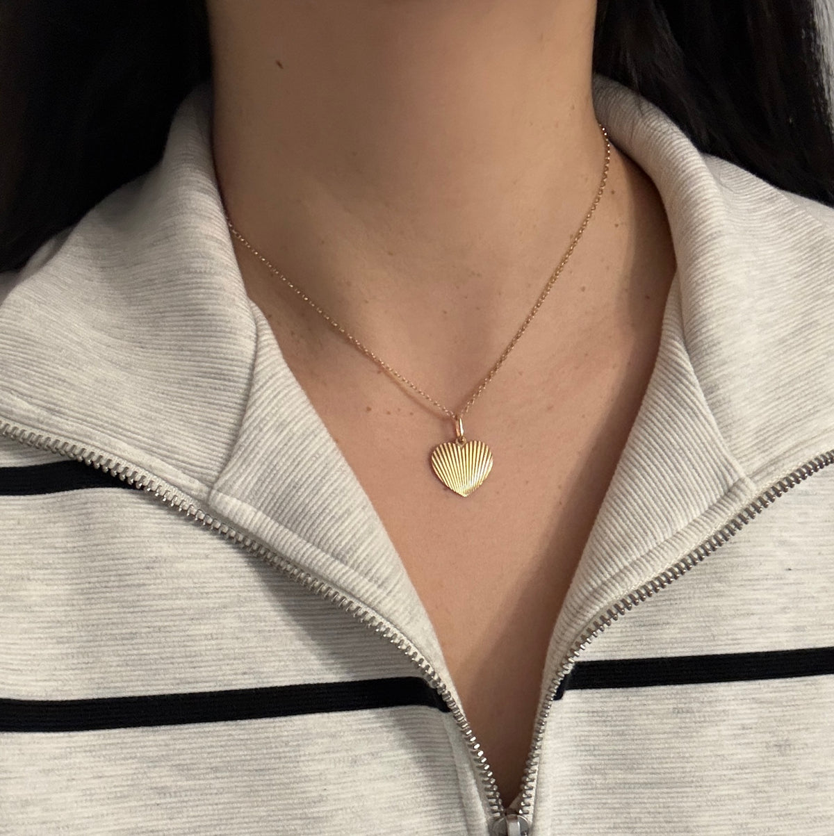 14K Gold Cable Link Chain, 16" Long