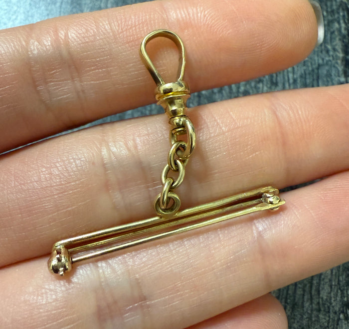 Antique 14K Gold Dog Clip Fob Pin