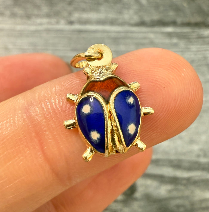 Enamel and 14K Gold Ladybug Charm