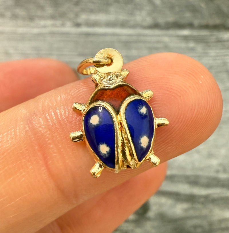 Enamel and 14K Gold Ladybug Charm