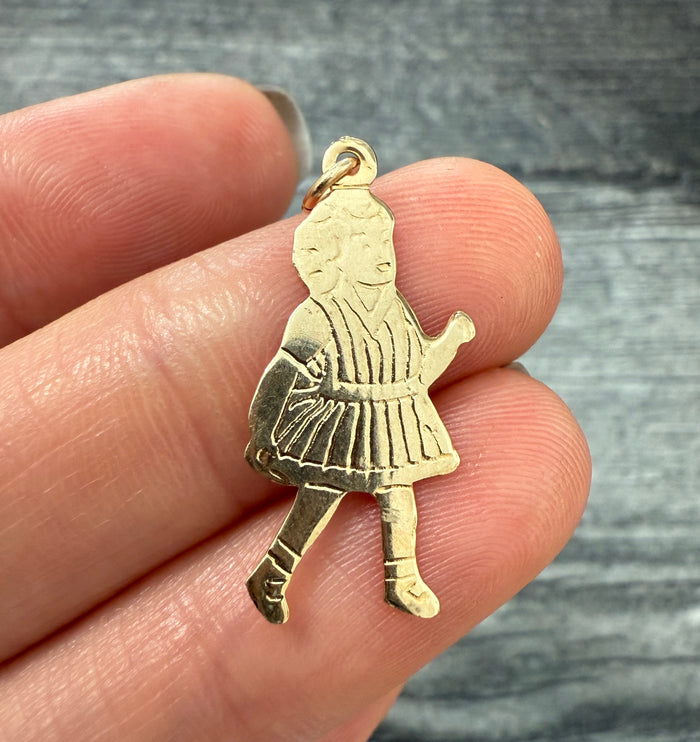 Vintage 14K Gold Little Girl Charm