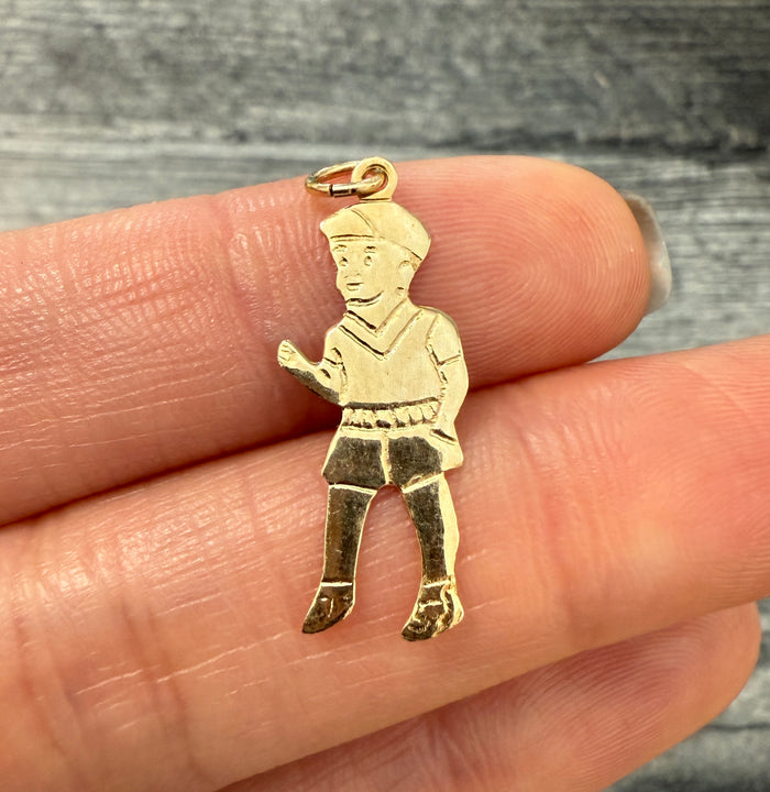 Vintage 14K Gold Little Boy Charm