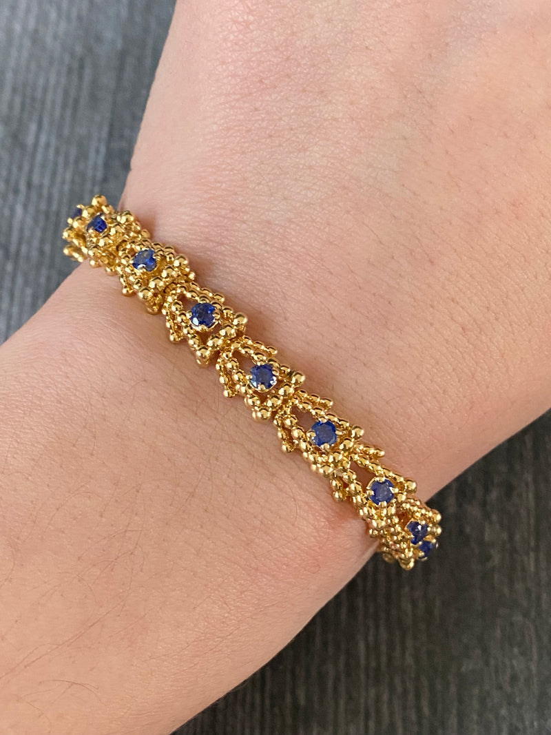 Vintage Tiffany & Co Sapphire and 18K Gold Bracelet