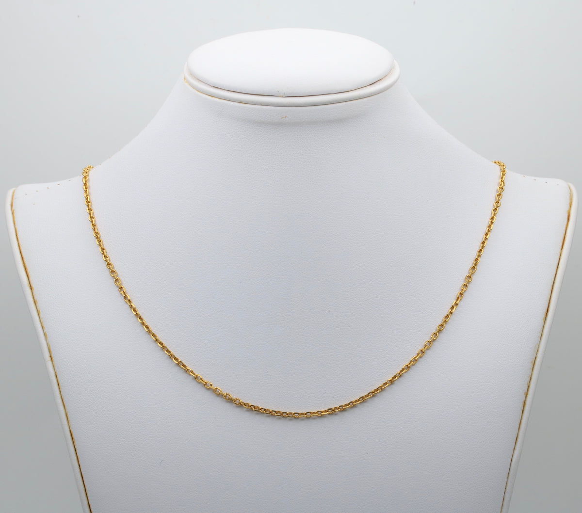 22K Gold Cable Link Chain, 23.5” Long