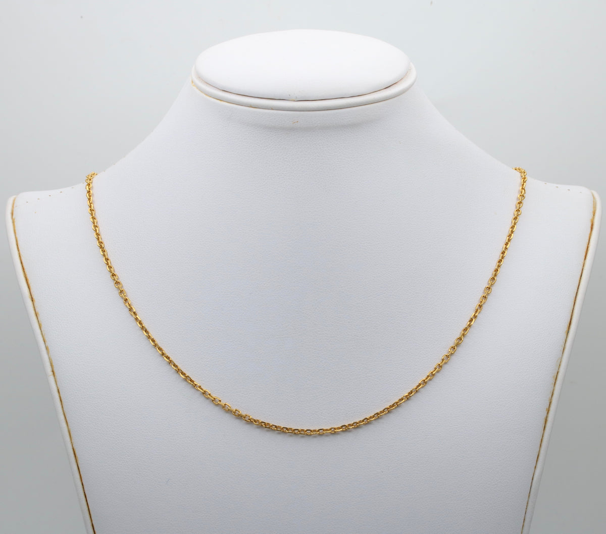 22K Gold Cable Link Chain, 23.5” Long