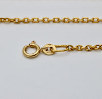 22K Gold Cable Link Chain, 23.5” Long