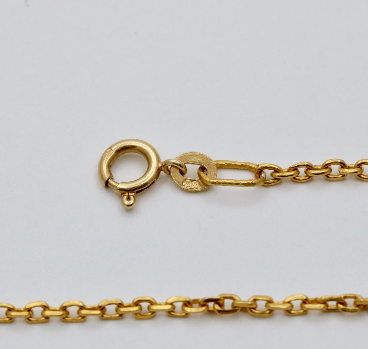 22K Gold Cable Link Chain, 23.5” Long