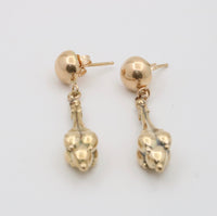 Vintage 14K Gold Torpedo Dangle Earrings