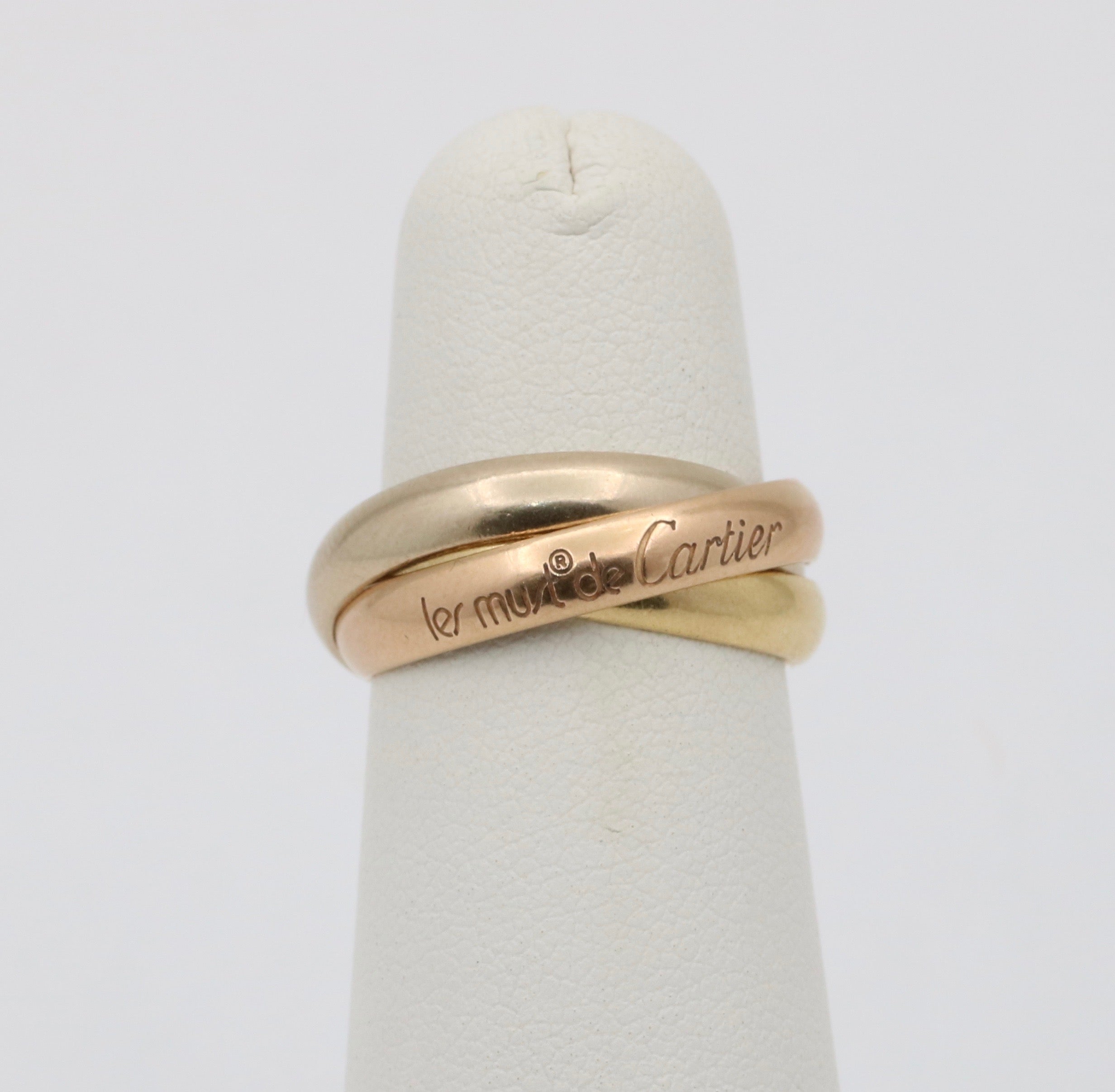 Vintage French Cartier 18K Gold Trinity Rolling Ring, Size 6