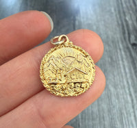 Vintage Alaska Gold Rush Mountain Scenery Charm in 10K Gold