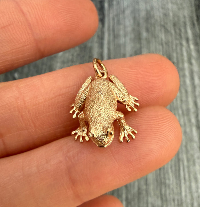 English 14K Gold Frog Charm