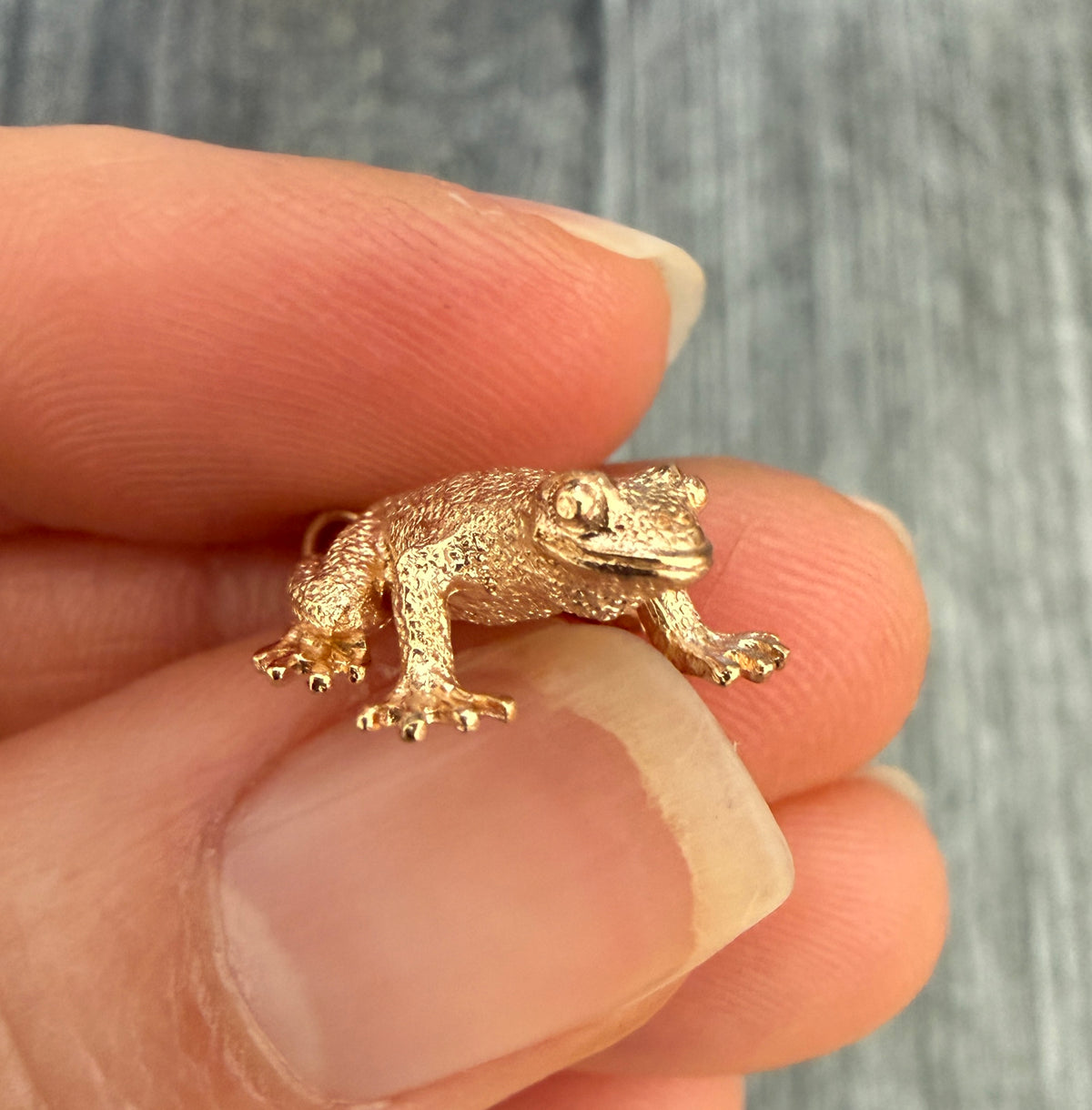 English 14K Gold Frog Charm