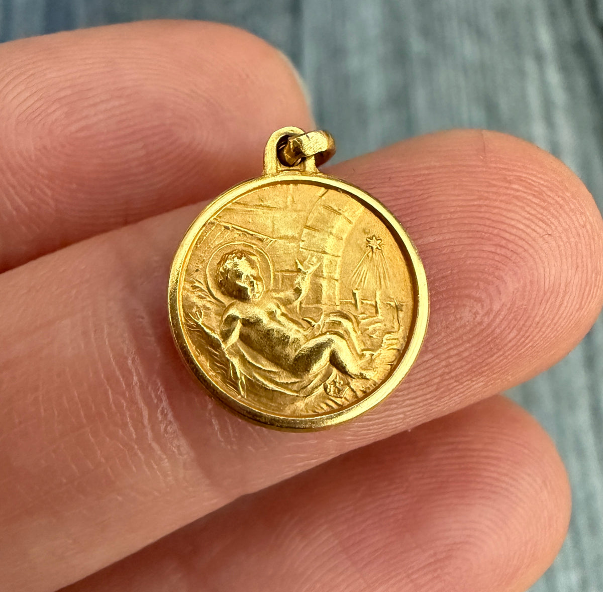Infant Jesus Medal 14K Gold Baptism Charm