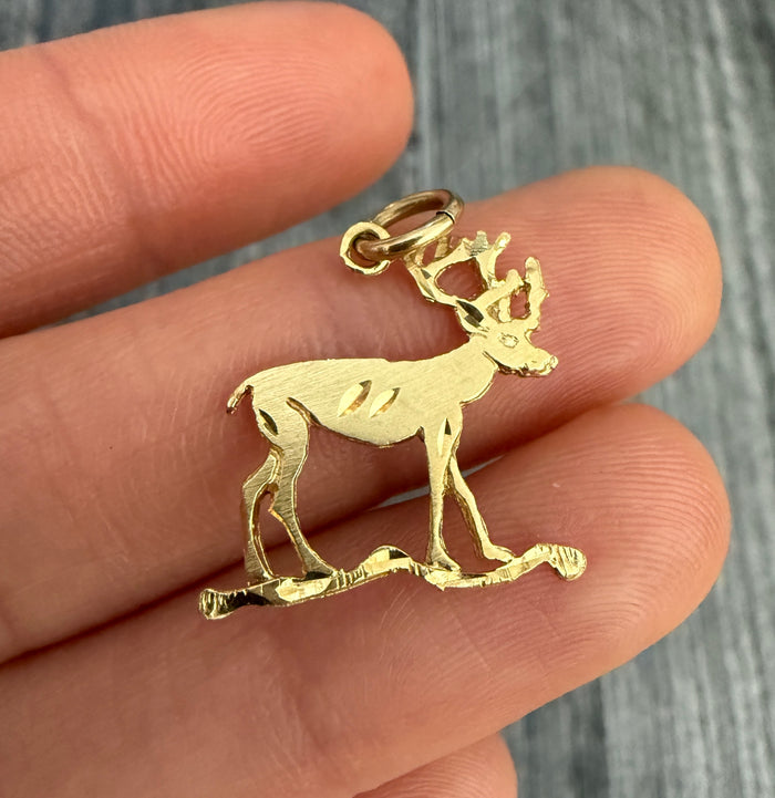 14K Gold Stag or Buck Charm