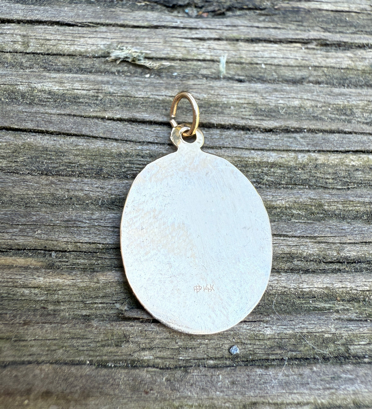 Vintage 14K Gold Oval Disc Charm
