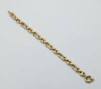 Vintage Trombone and Mariner Link Two-Tone 18K Gold Bracelet