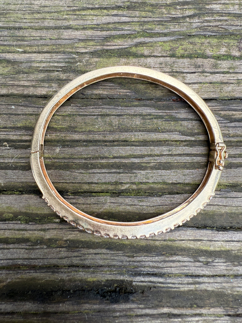Vintage 2.64 Carat Diamond and 14K Gold Bangle Bracelet