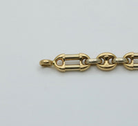 Vintage Trombone and Mariner Link Two-Tone 18K Gold Bracelet