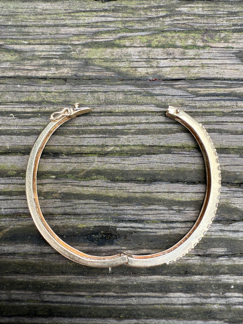 Vintage 2.64 Carat Diamond and 14K Gold Bangle Bracelet