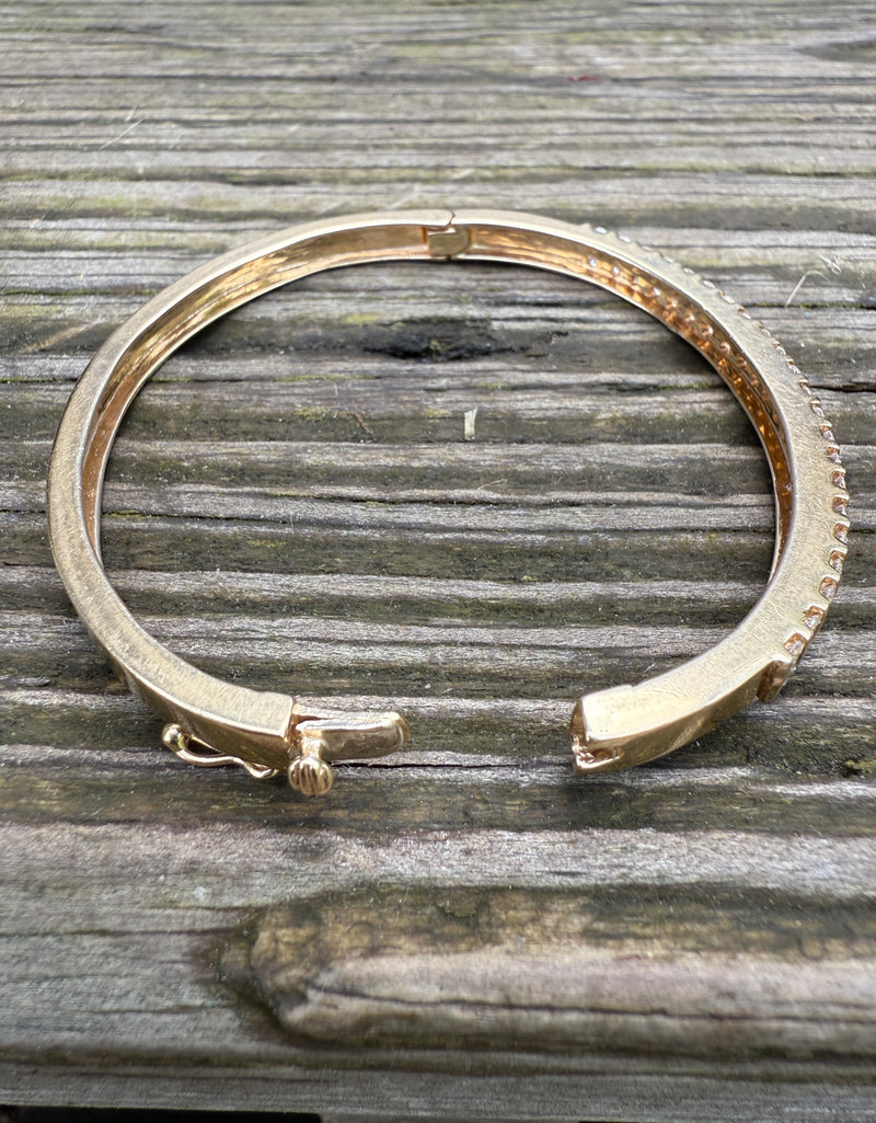 Vintage 2.64 Carat Diamond and 14K Gold Bangle Bracelet