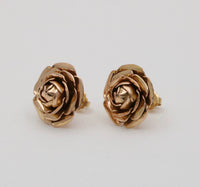 Vintage 14K Gold Rose Stud Earrings