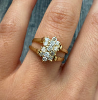 Vintage Diamond Flip Ring in 14K Gold, Reversible