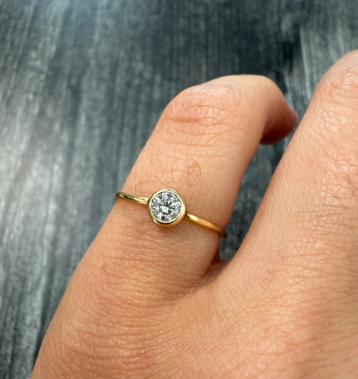 Bezel Set Diamond Solitaire Ring