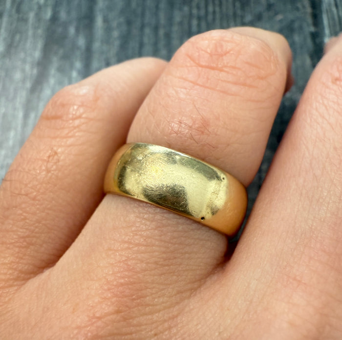 Wide Vintage 14K Gold Band, Size 6.5