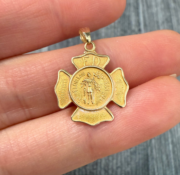 "St FLORIAN" 14K Gold Charm