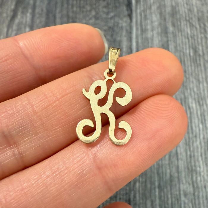 14K Gold Initial "K" Charm