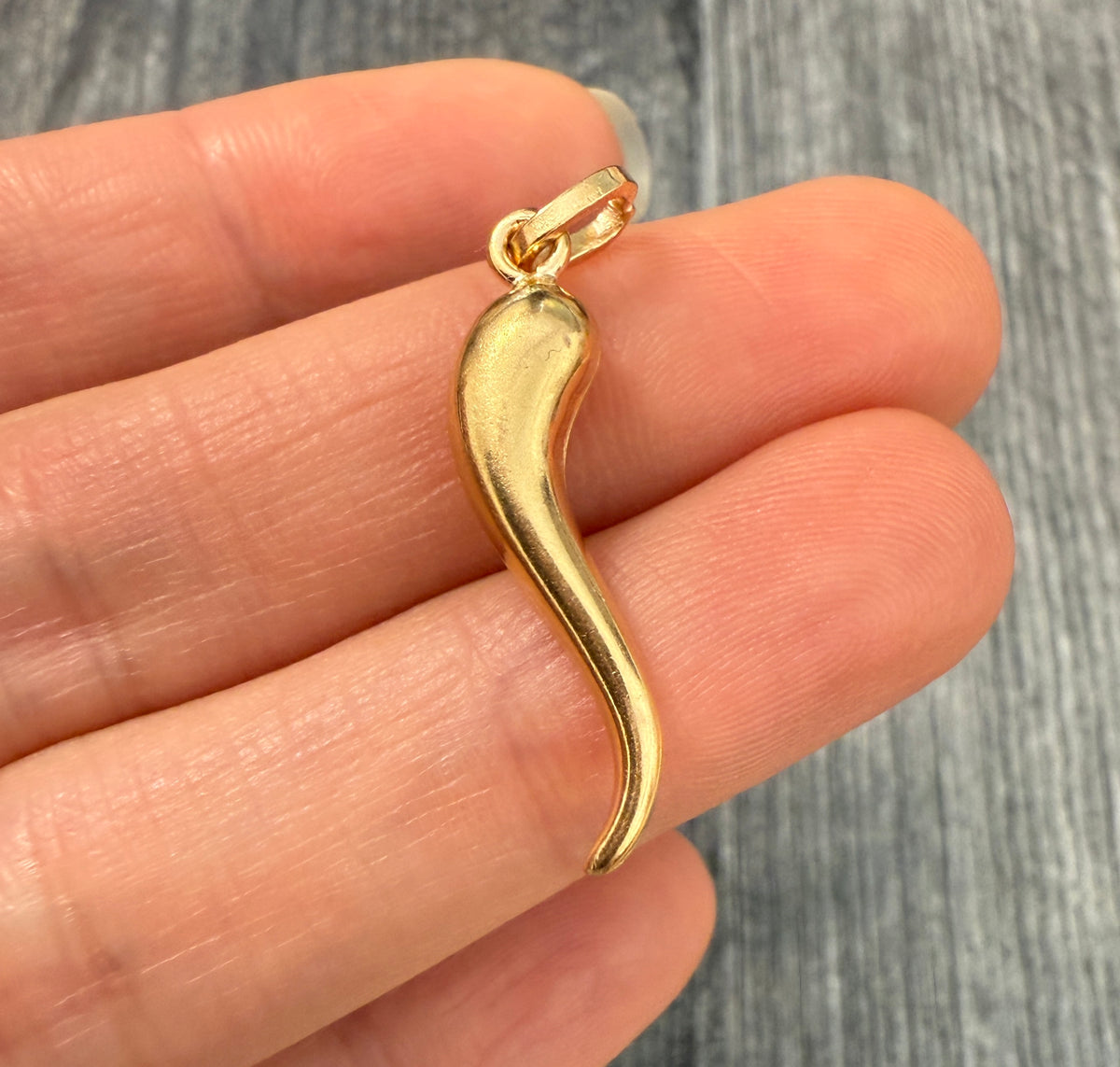 18K Gold Italian Horn Charm